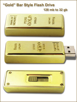 Gold Bar Style Flash Drive